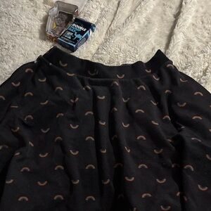 Black Mini Skirt with Subtle Rainbow Print